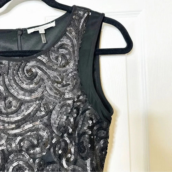 LUCY PARIS US S/EUR 38 Sleeveless‎ Round Neckline Sequin Sheath Mini Dress - Picture 7 of 8